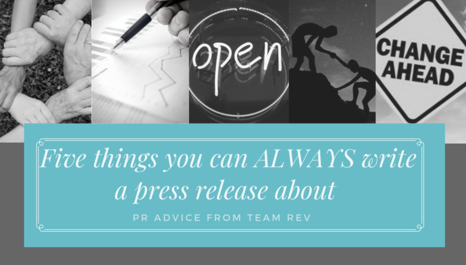 blog header: 5 things to write a press release about